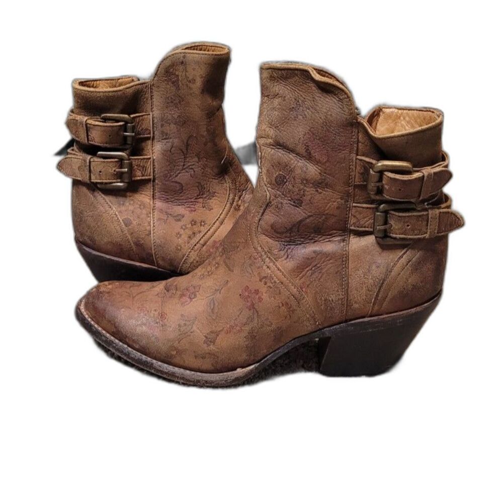Lucchese Ankle Height Catalina Leather Heeled Boots